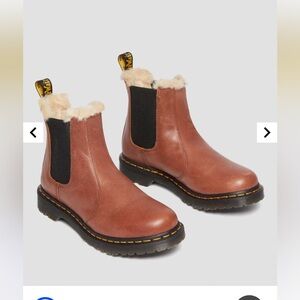 Dr. Martens Brown Ankle Boots with Black Accents